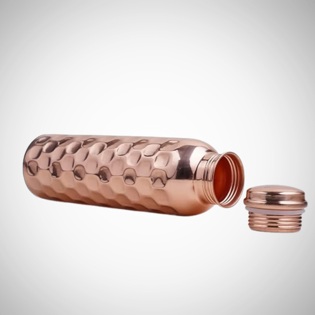1000ml Diamond-Cut Copper Bottle – Premium Design for Healthy Hydration